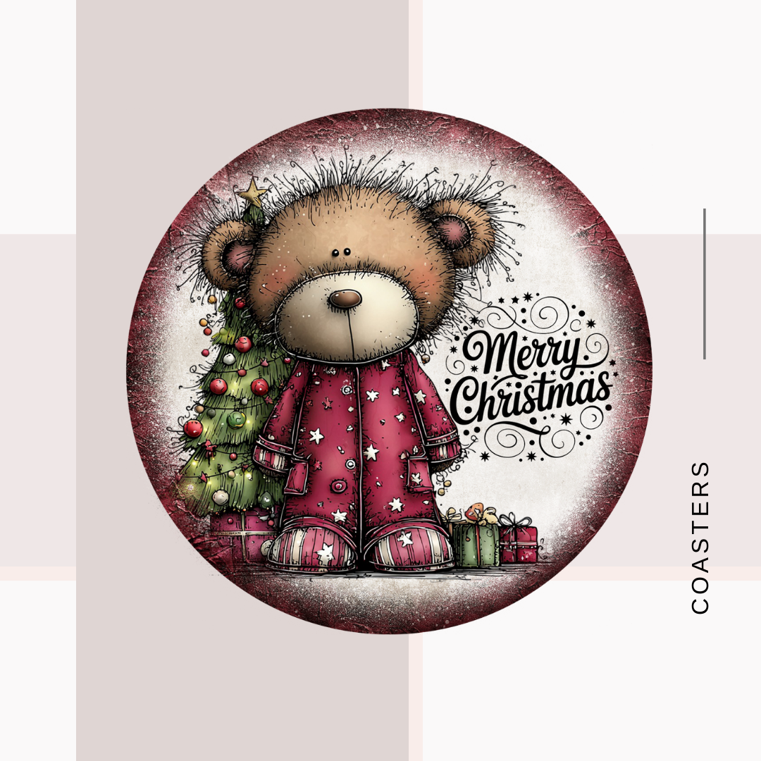 Teddy Bear Round Coasters