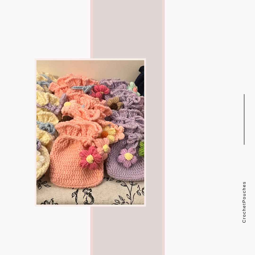 Handmade Crochet Bags (Set of 6)