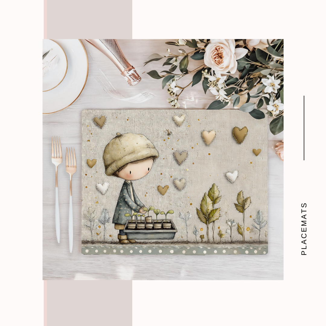 Wooden Placemats – (Set of 6) Green House