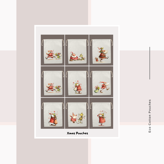 Cotton Cloth Xmas Pouches