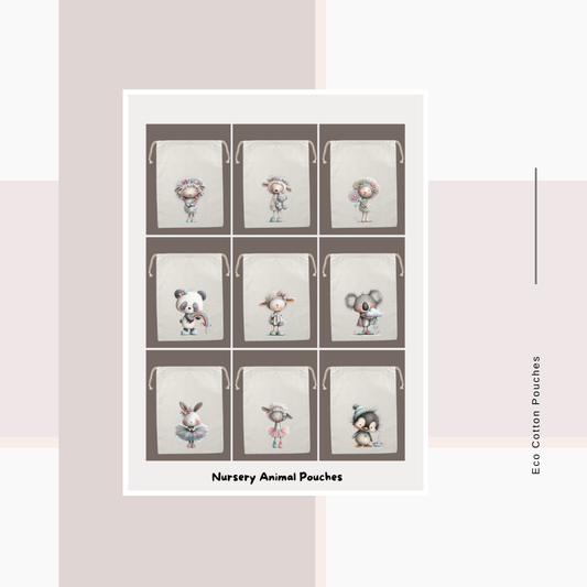 Cotton Cloth Nursery Animal Pouches