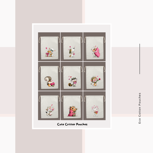 Cotton Cloth Cute Critter Pouches