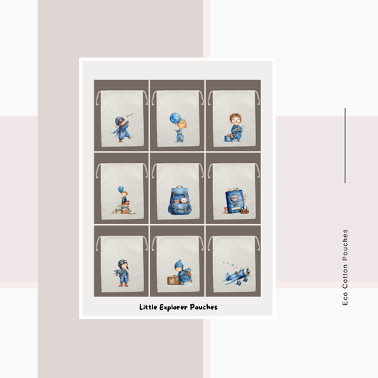 Cotton Cloth Little Explorer Pouches