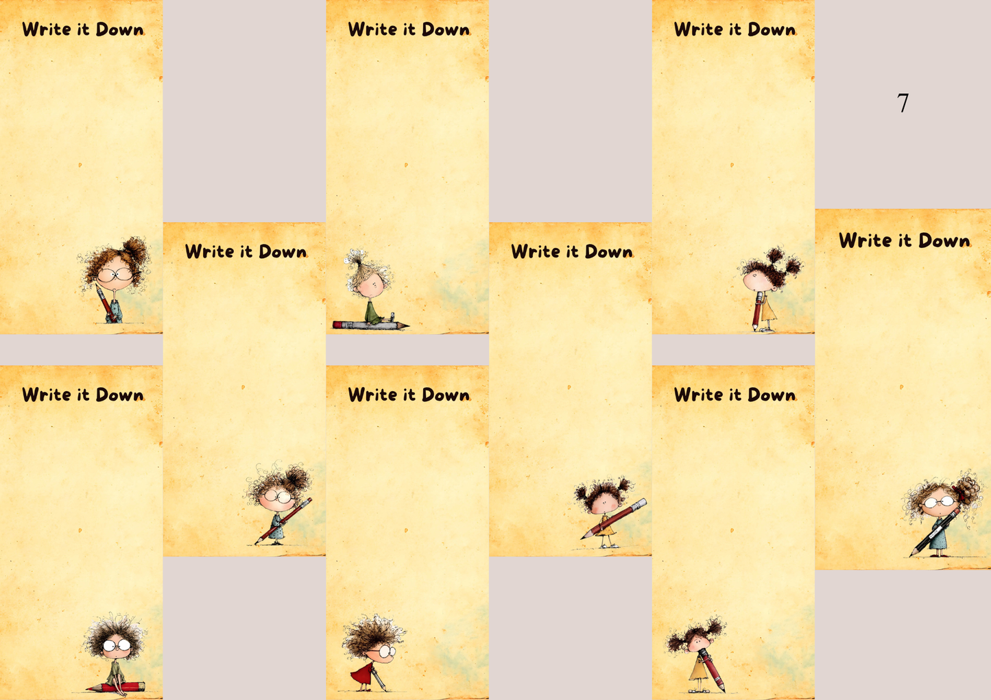 Illustrated Notepads Long (Set of 6)