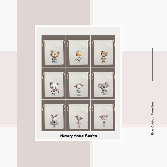 Cotton Cloth Nursery Animal Pouches