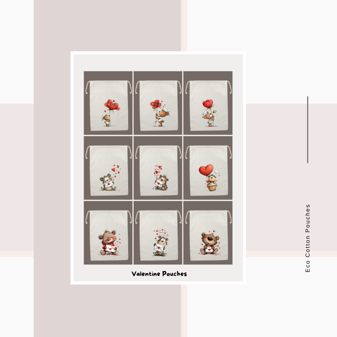 Cotton Cloth Valentine Pouches