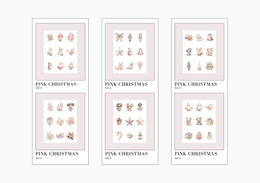 Sticker Sheets Pink Christmas