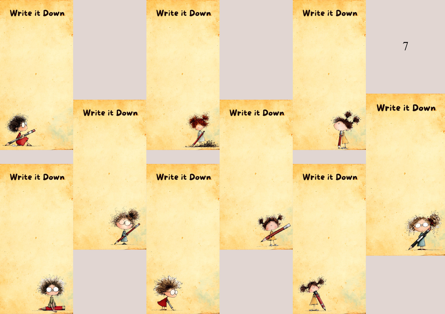 Illustrated Notepads Long (Set of 6)