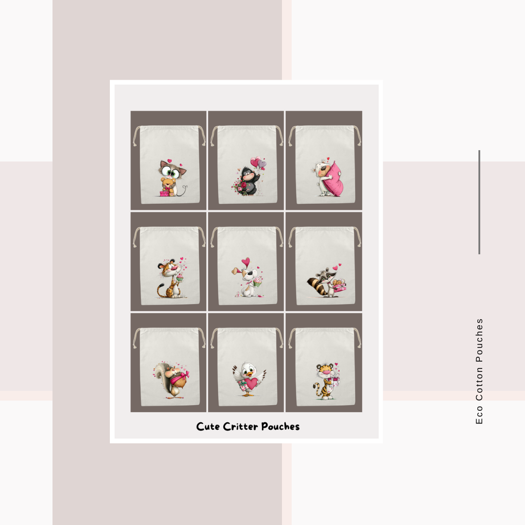 Cotton Cloth Cute Critter Pouches