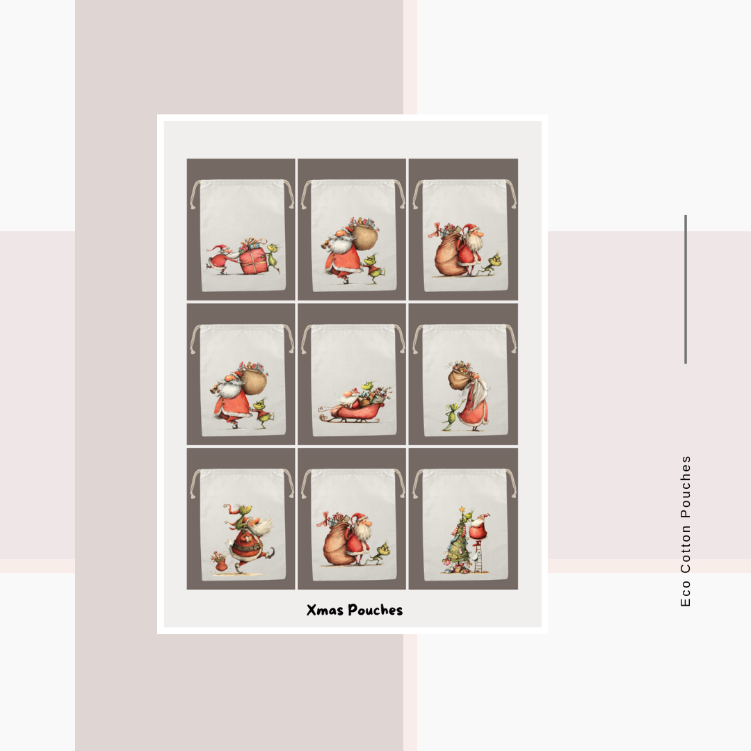 Cotton Cloth Xmas Pouches