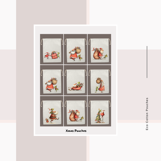Cotton Cloth Xmas Pouches