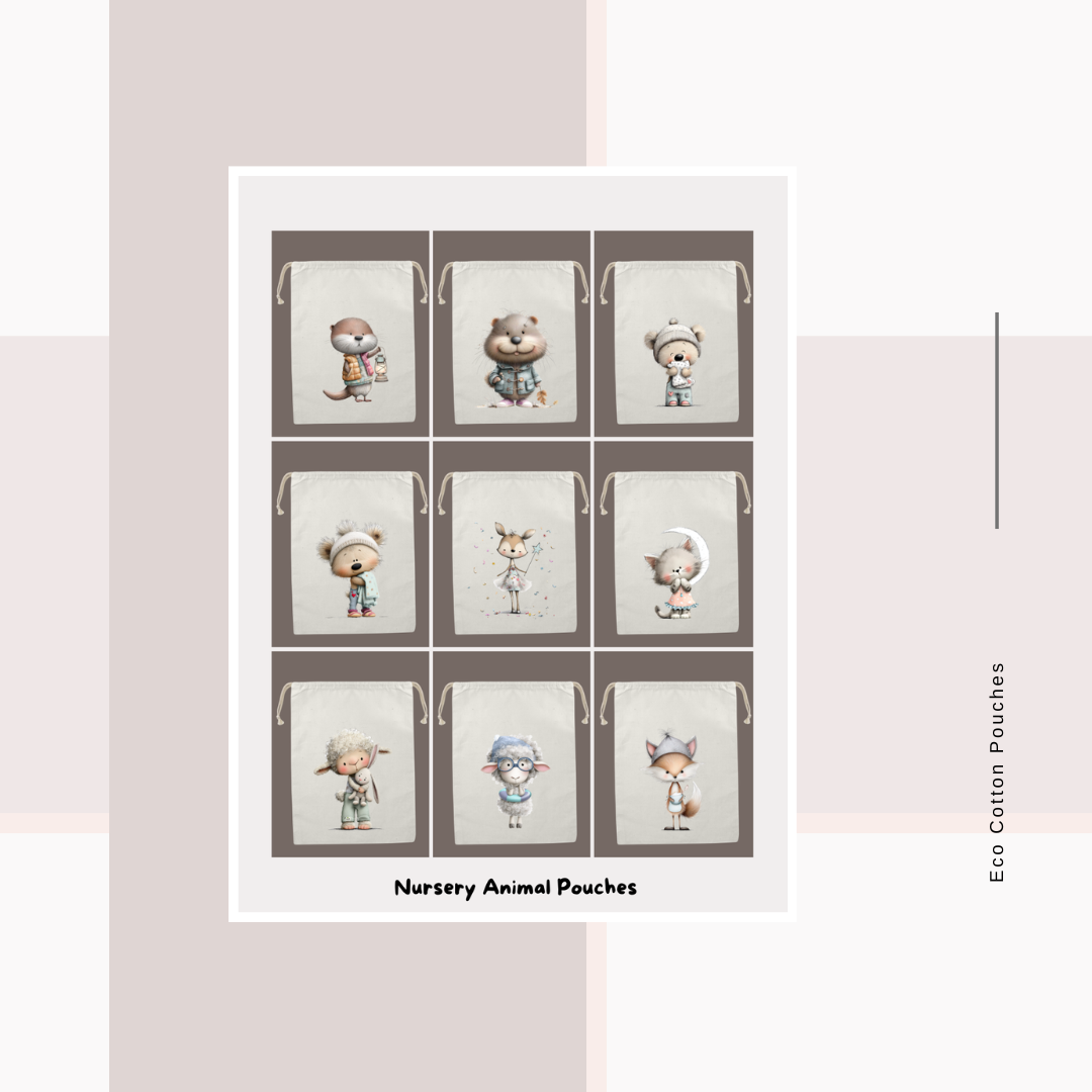 Cotton Cloth Nursery Animal Pouches