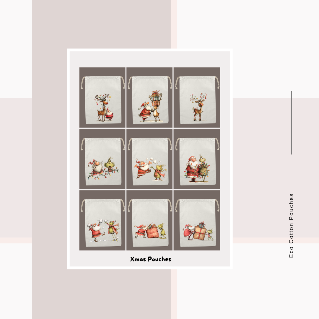 Cotton Cloth Xmas Pouches