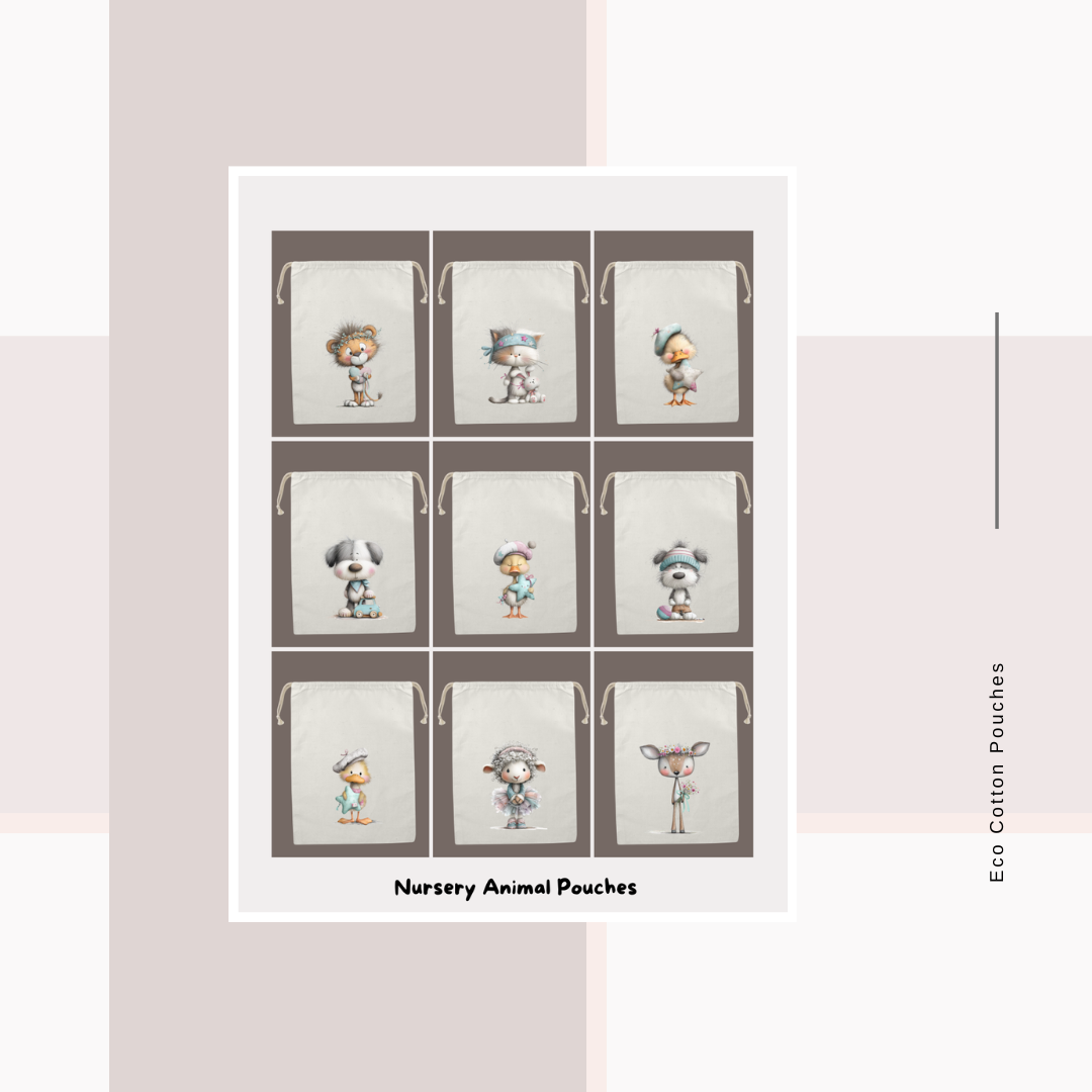 Cotton Cloth Nursery Animal Pouches