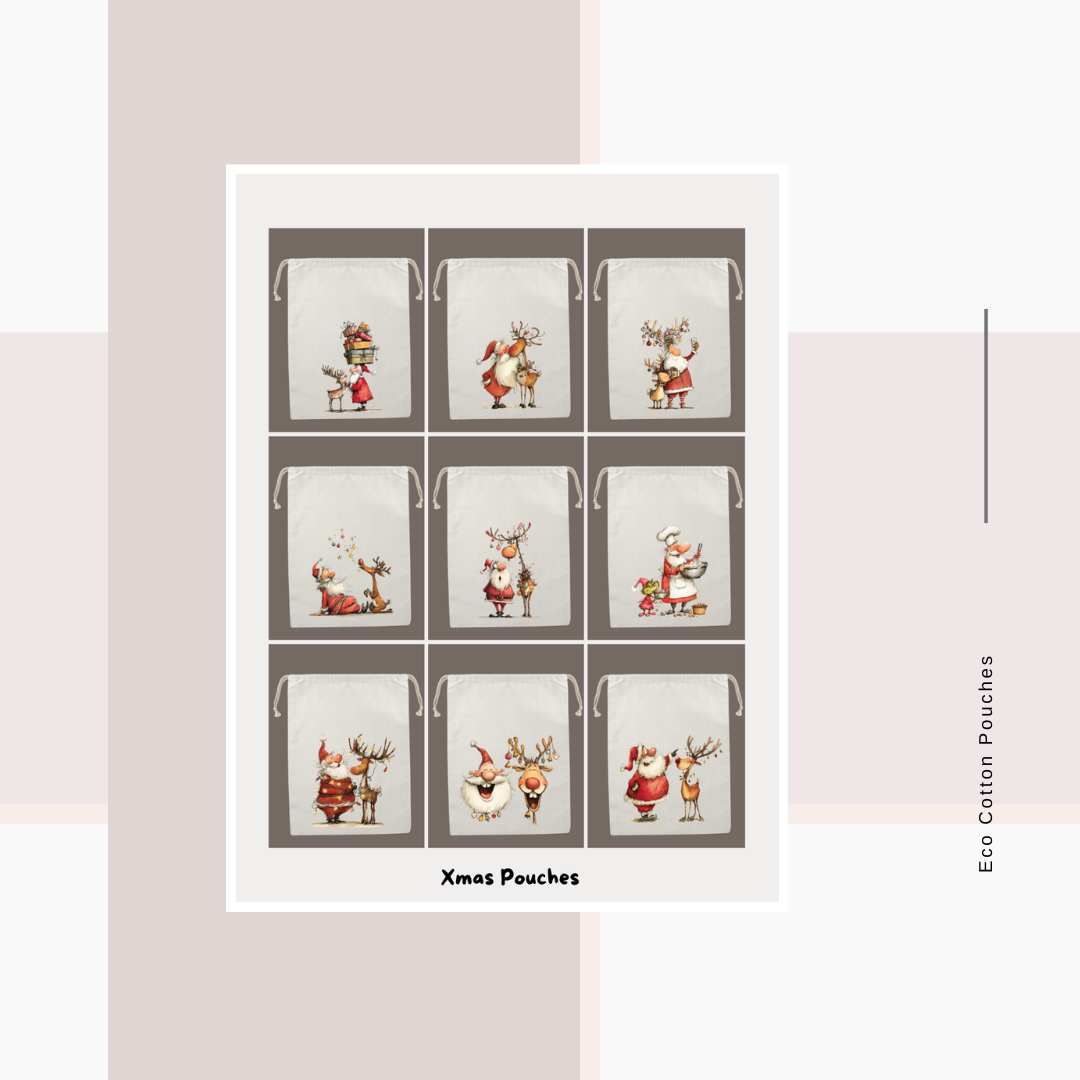 Cotton Cloth Xmas Pouches