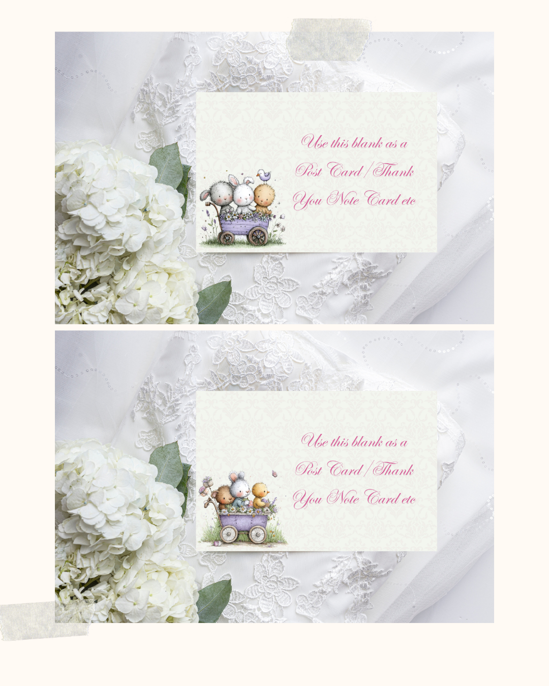 Illustrated Baby Shower Postcards