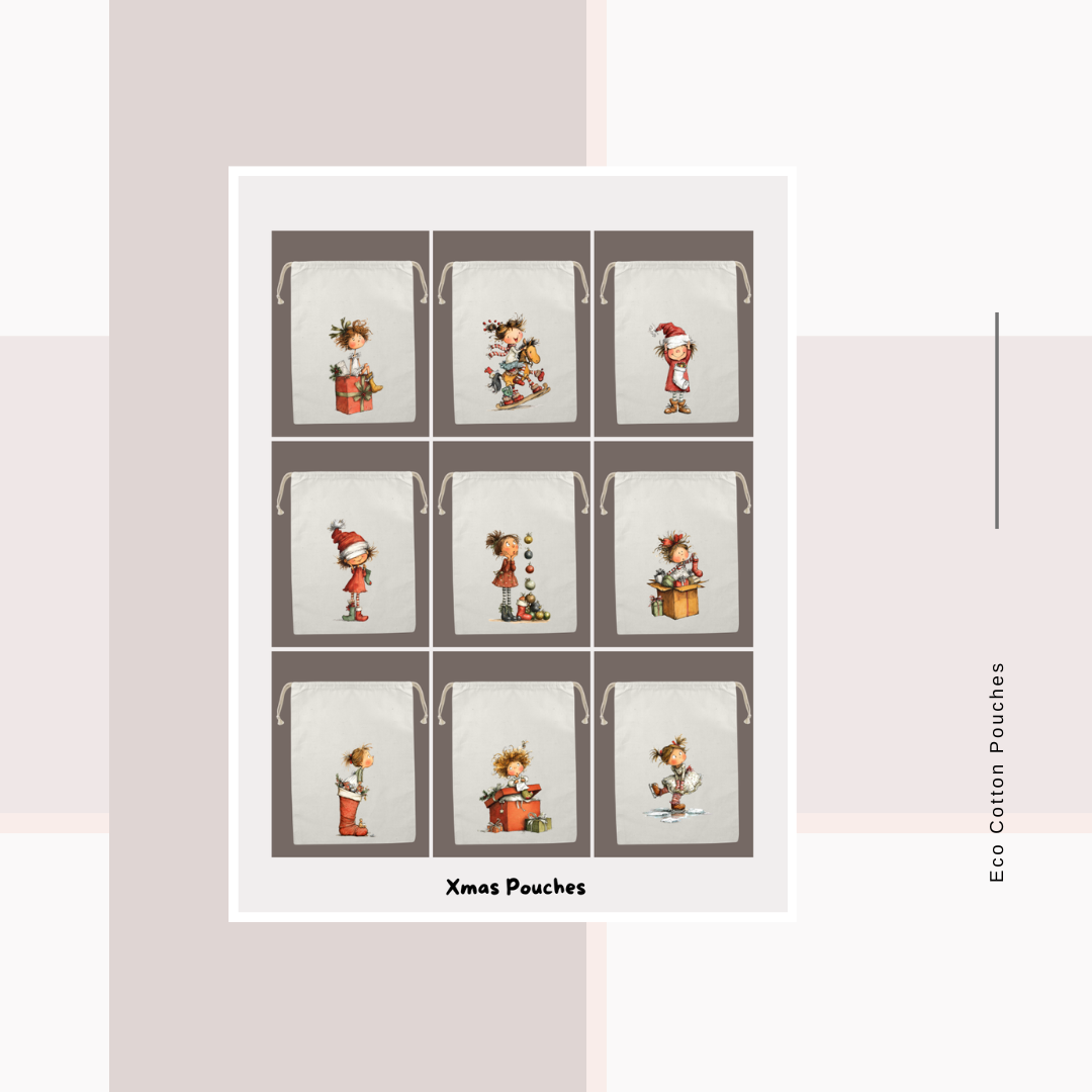 Cotton Cloth Xmas Pouches