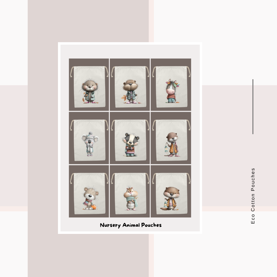 Cotton Cloth Nursery Animal Pouches