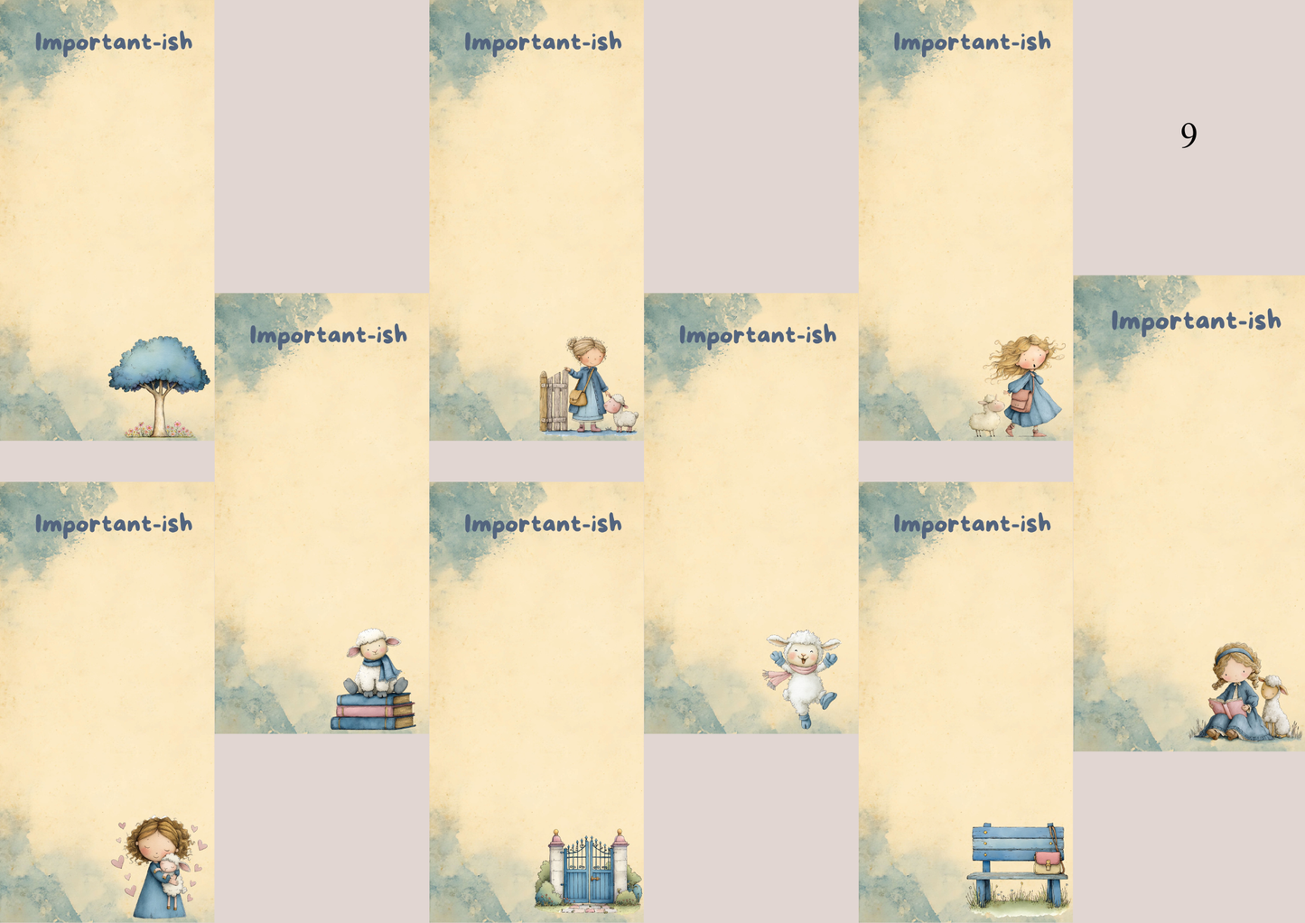 Illustrated Notepads Long (Set of 6)