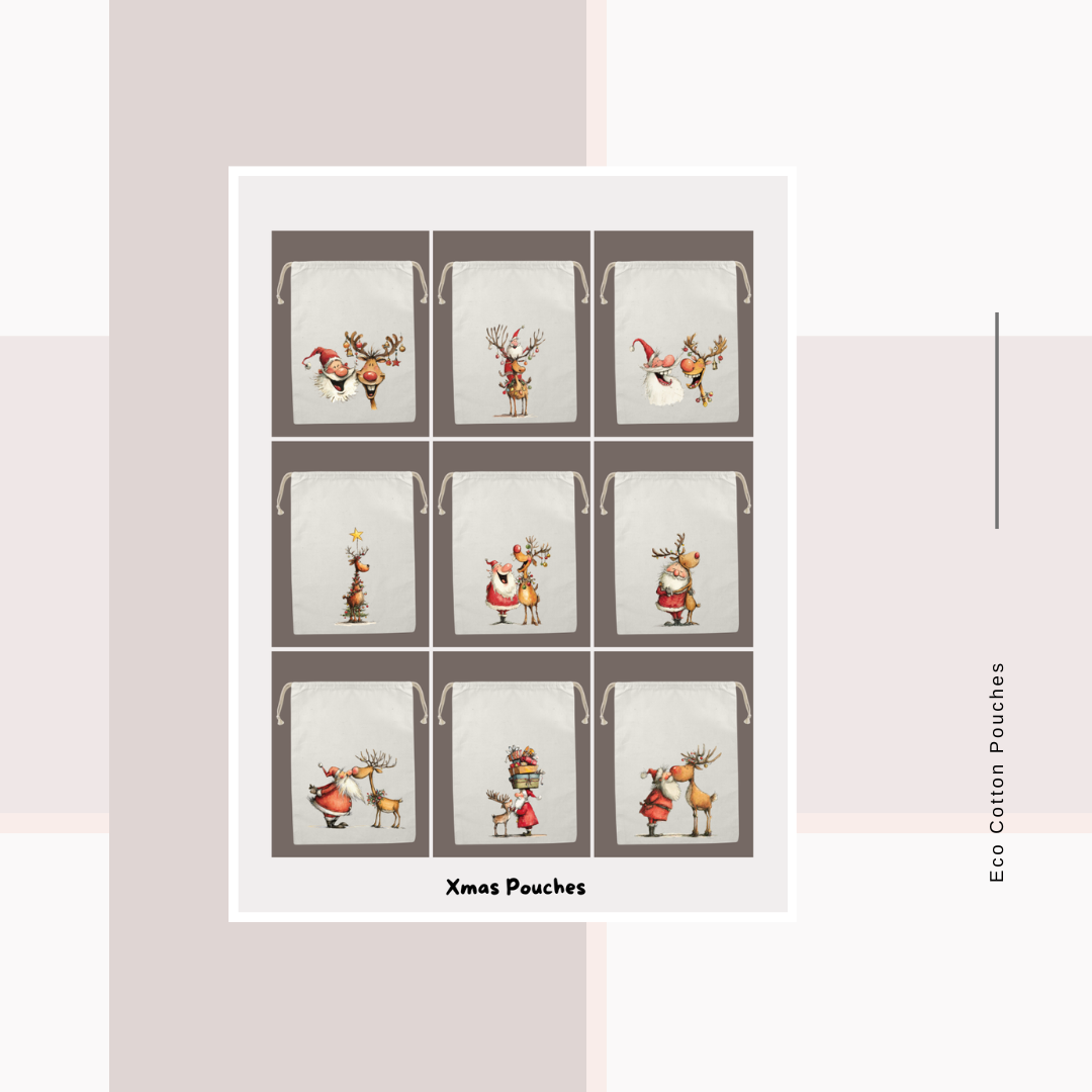 Cotton Cloth Xmas Pouches