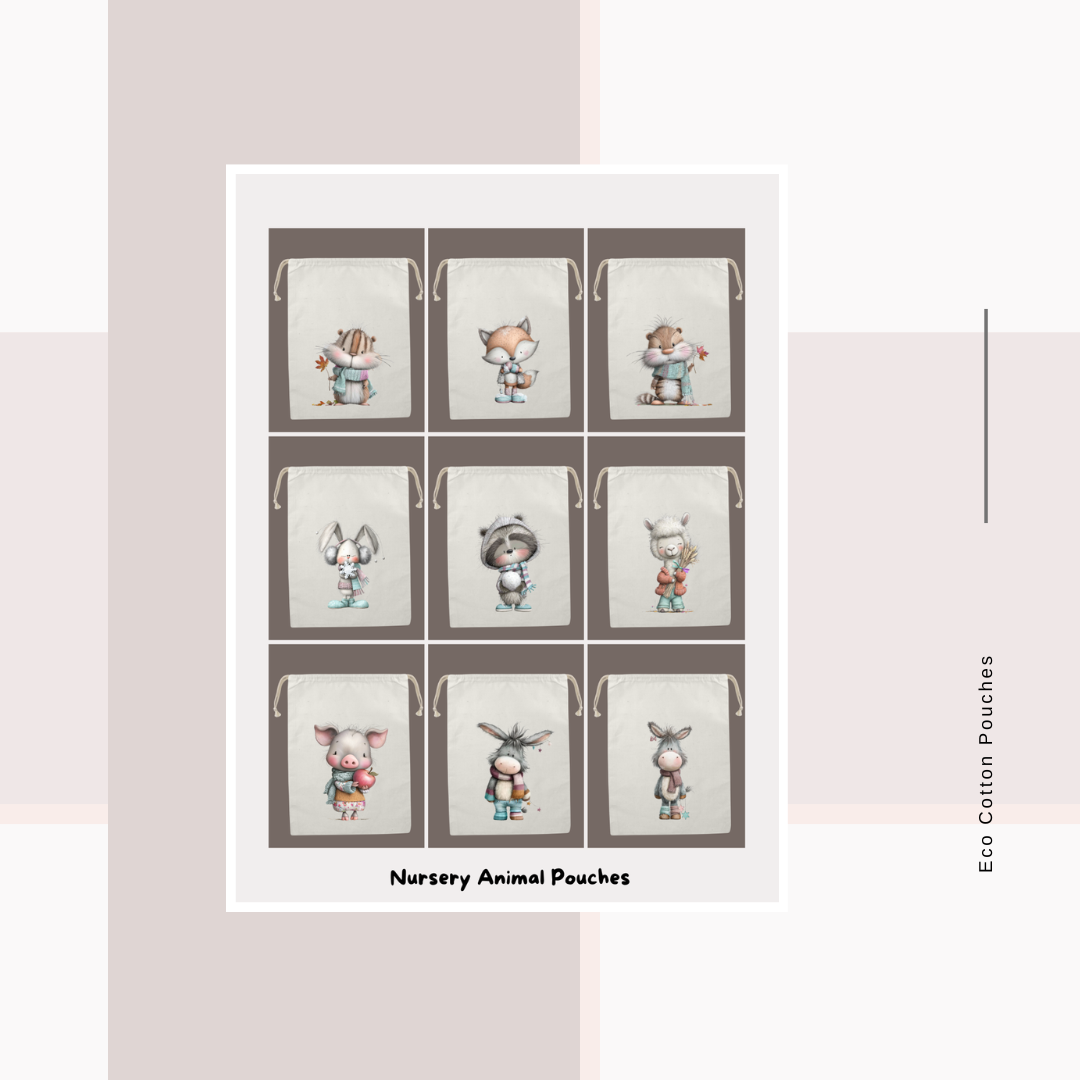 Cotton Cloth Nursery Animal Pouches