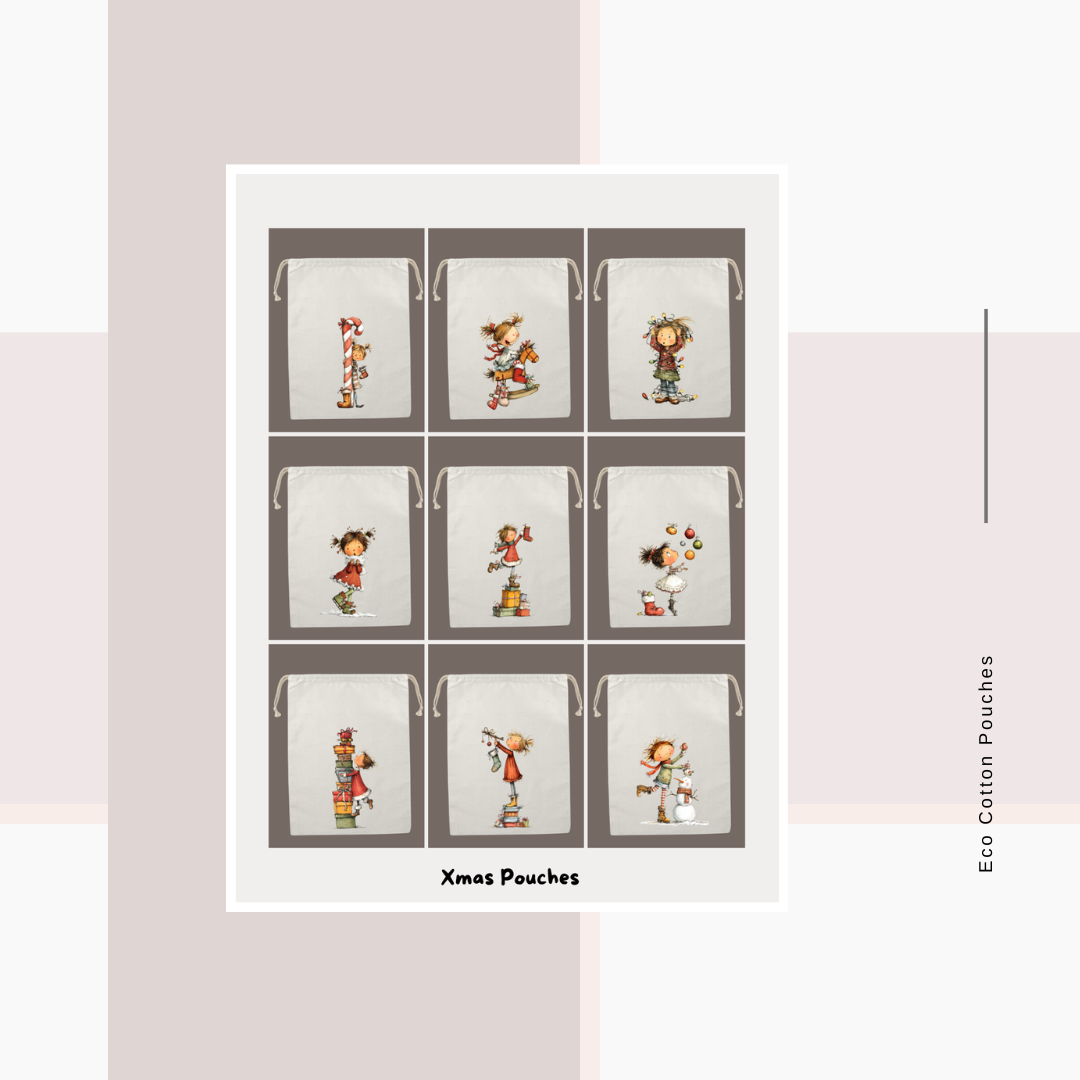 Cotton Cloth Xmas Pouches