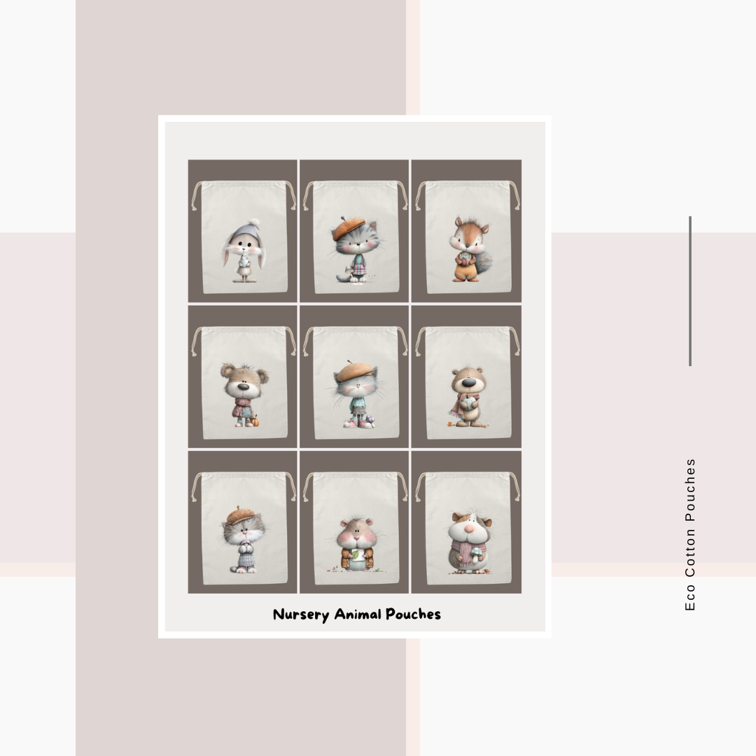 Cotton Cloth Nursery Animal Pouches