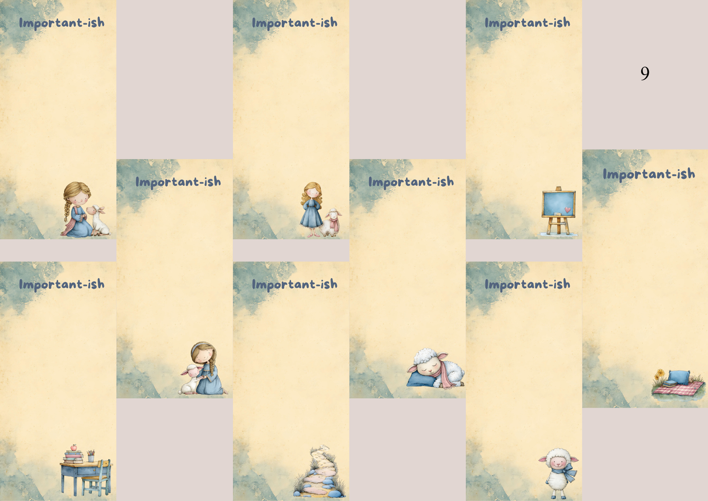 Illustrated Notepads Long (Set of 6)