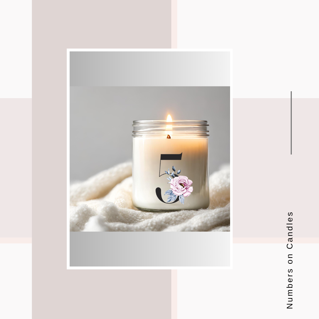 Numbers on  Glass Votive Candle Favours