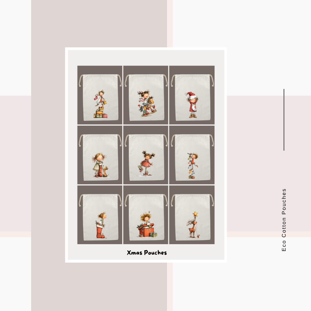 Cotton Cloth Xmas Pouches