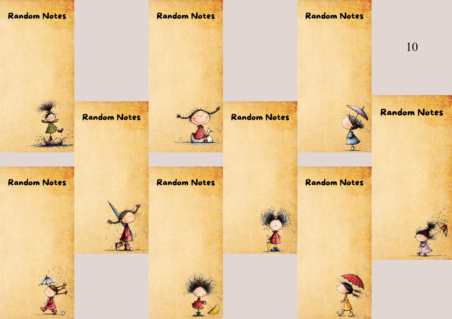 Illustrated Notepads Long (Set of 6)