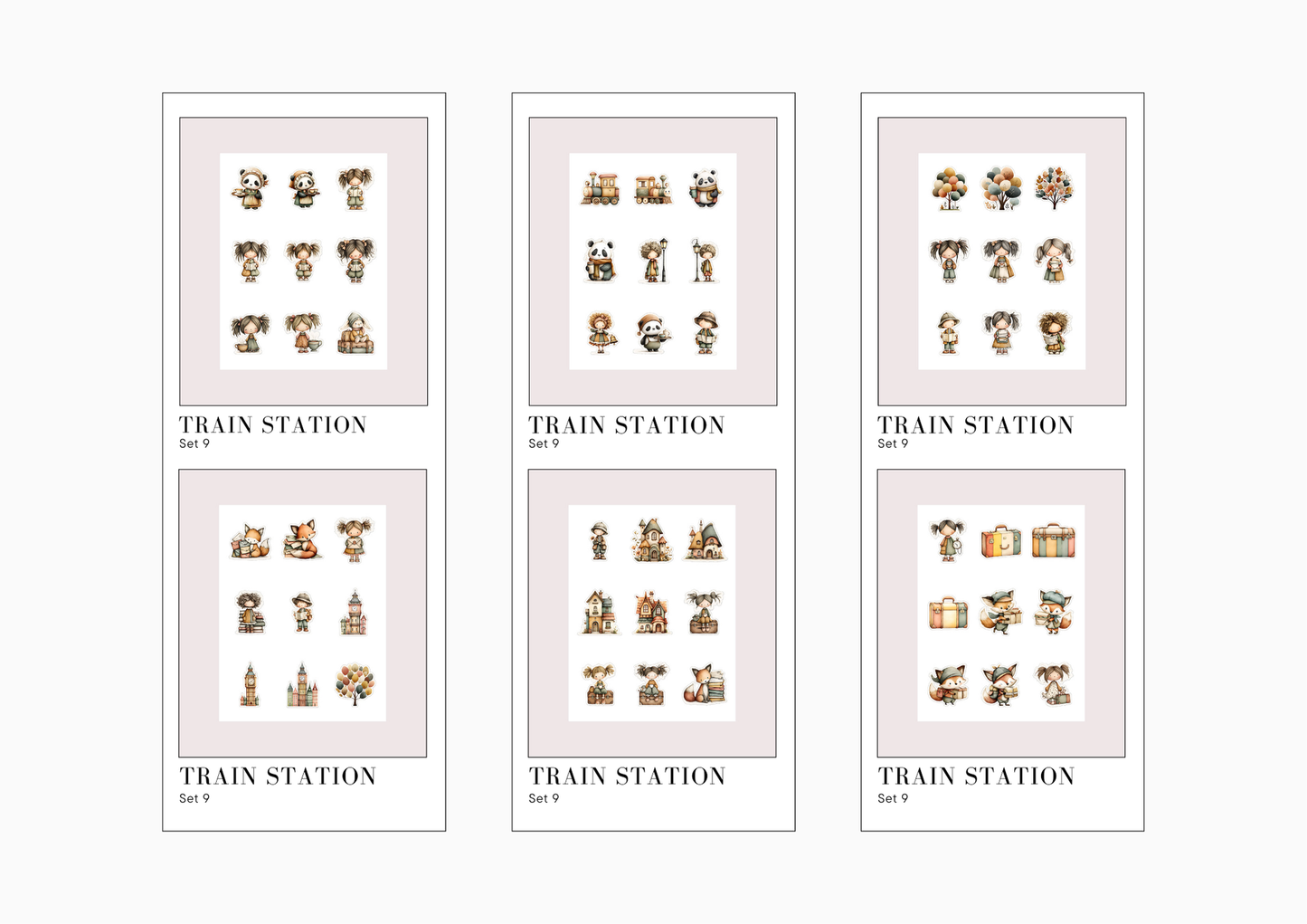 Sticker Sheets Train Station