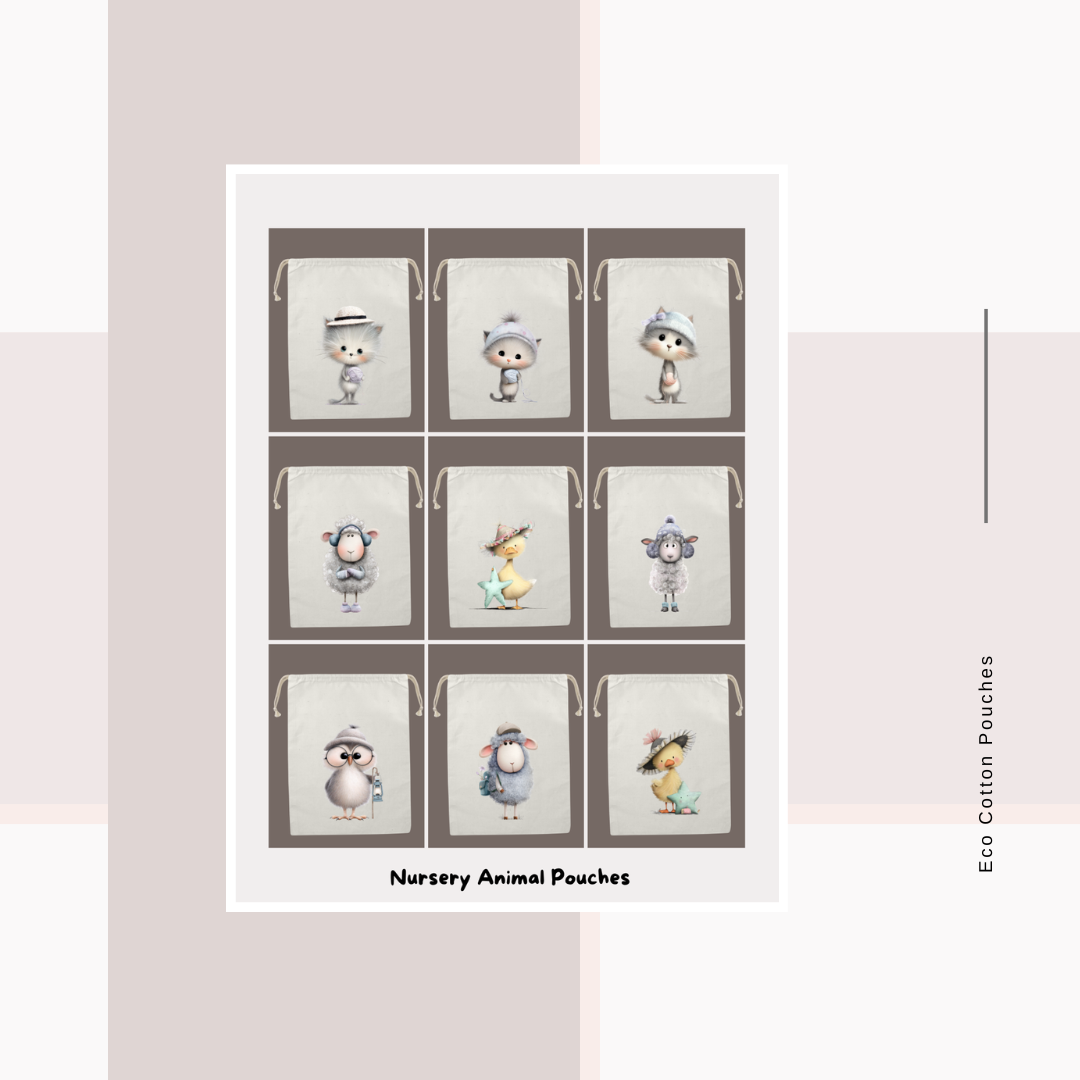 Cotton Cloth Nursery Animal Pouches