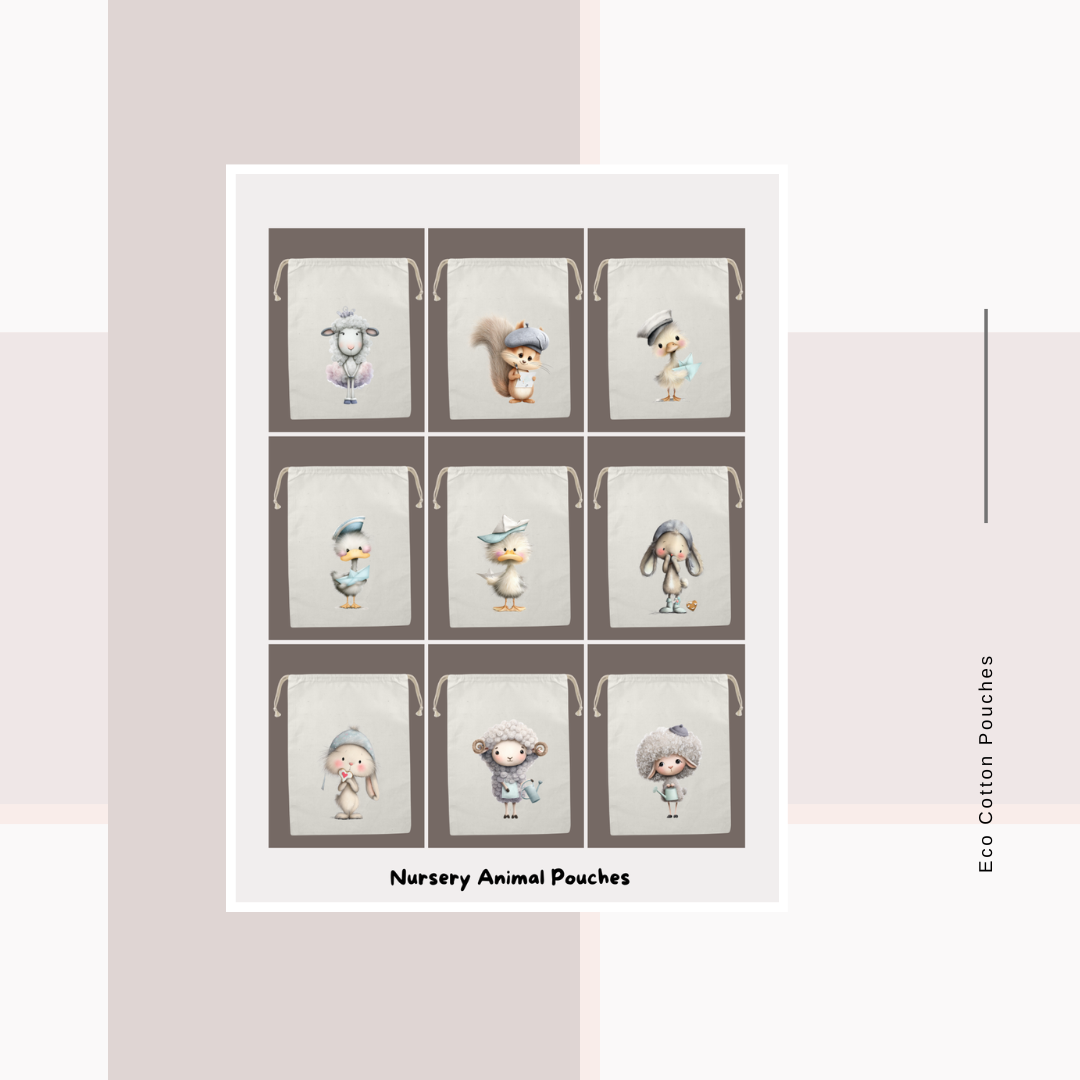 Cotton Cloth Nursery Animal Pouches