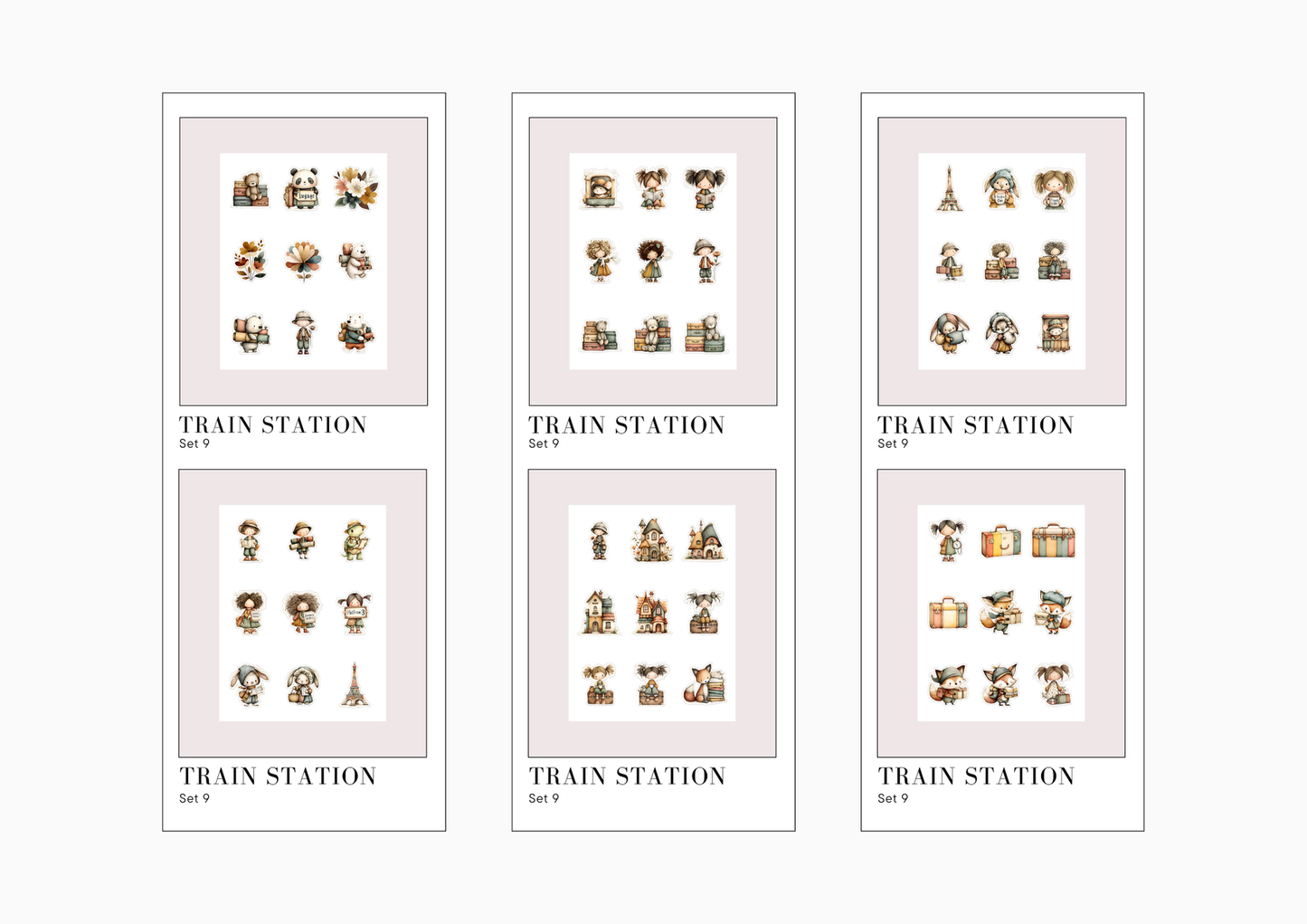 Sticker Sheets Train Station