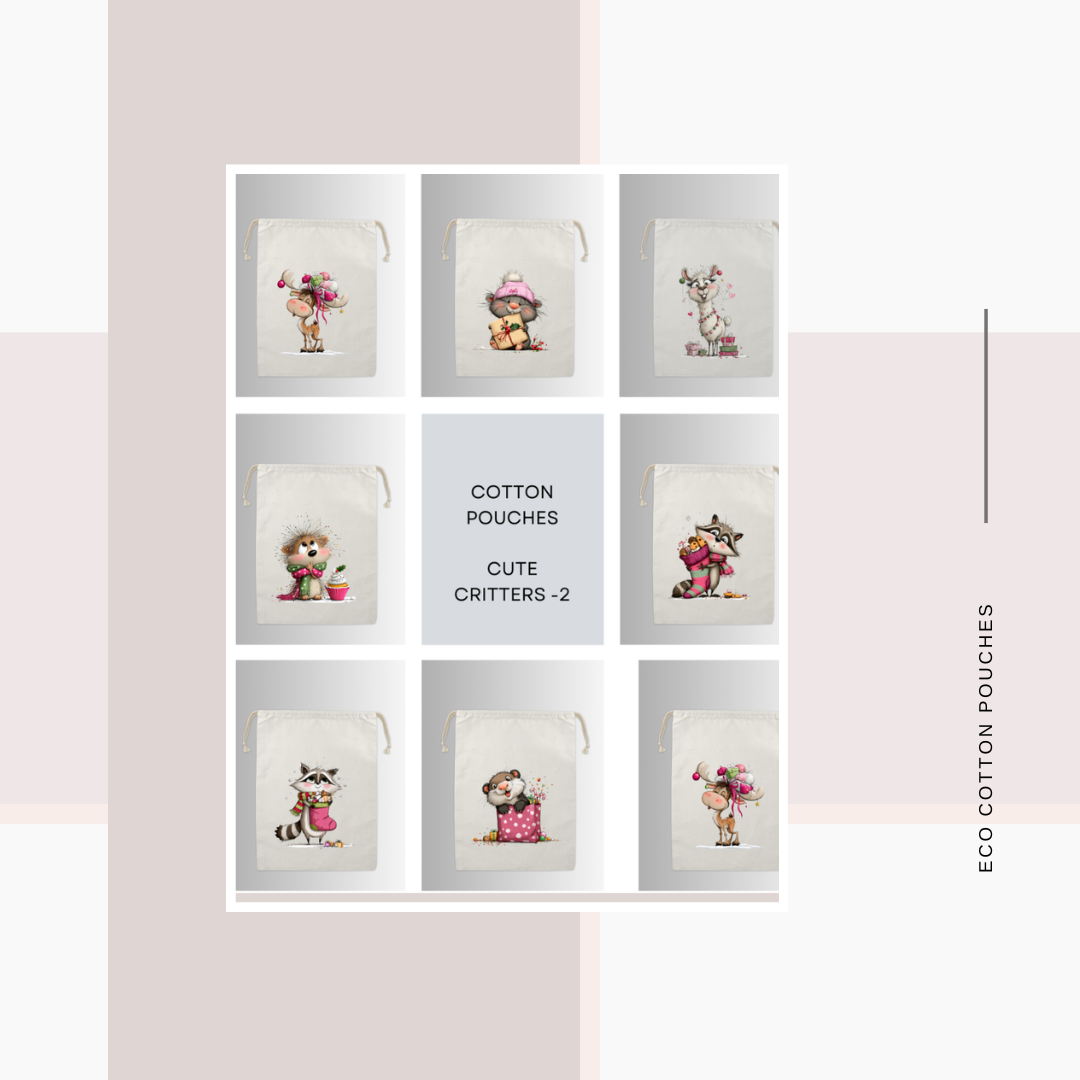 Cotton Cloth Cute Critter Pouches