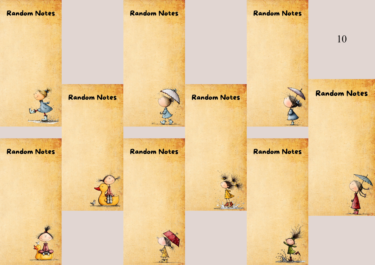 Illustrated Notepads Long (Set of 6)