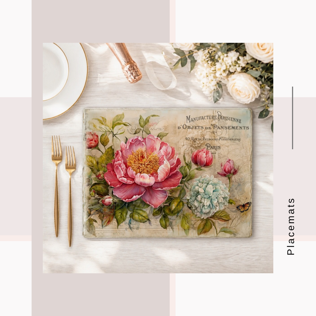 Wooden Placemats – (Set of 6) Vintage and Shabby Chic
