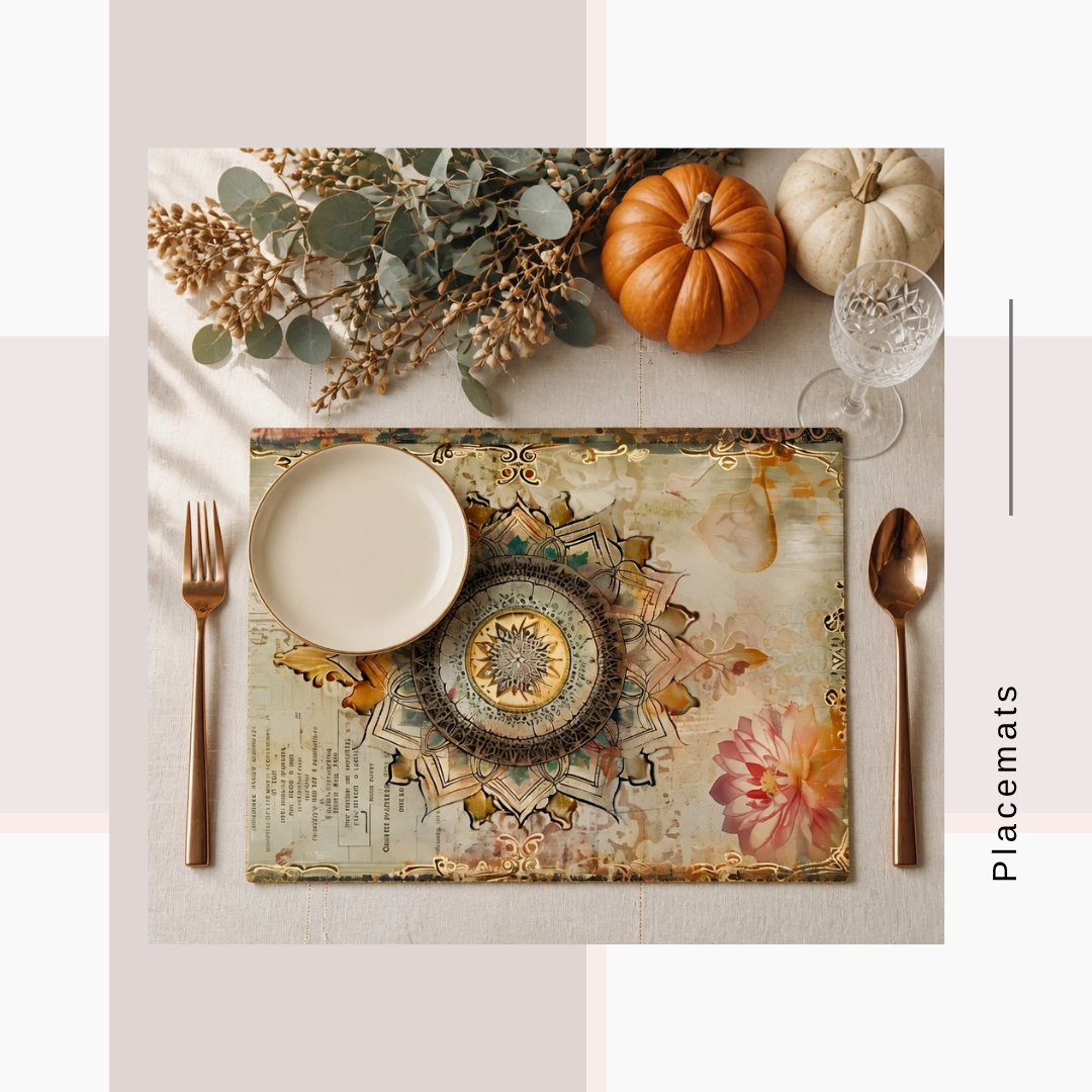 Wooden Placemats – (Set of 6) Artistic Table
