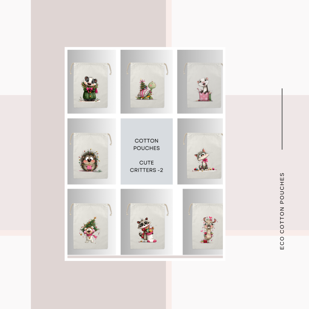 Cotton Cloth Cute Critter Pouches