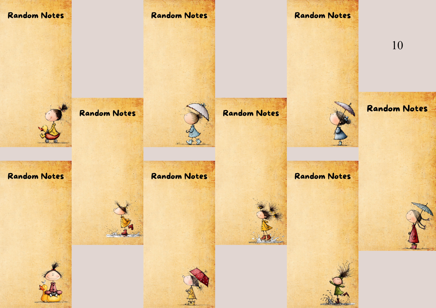 Illustrated Notepads Long (Set of 6)