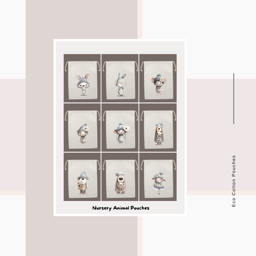 Cotton Cloth Nursery Animal Pouches