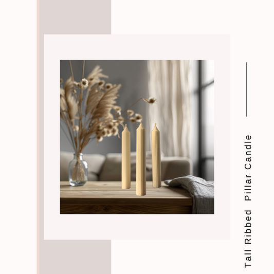 Tall Ribbed Taper Candle