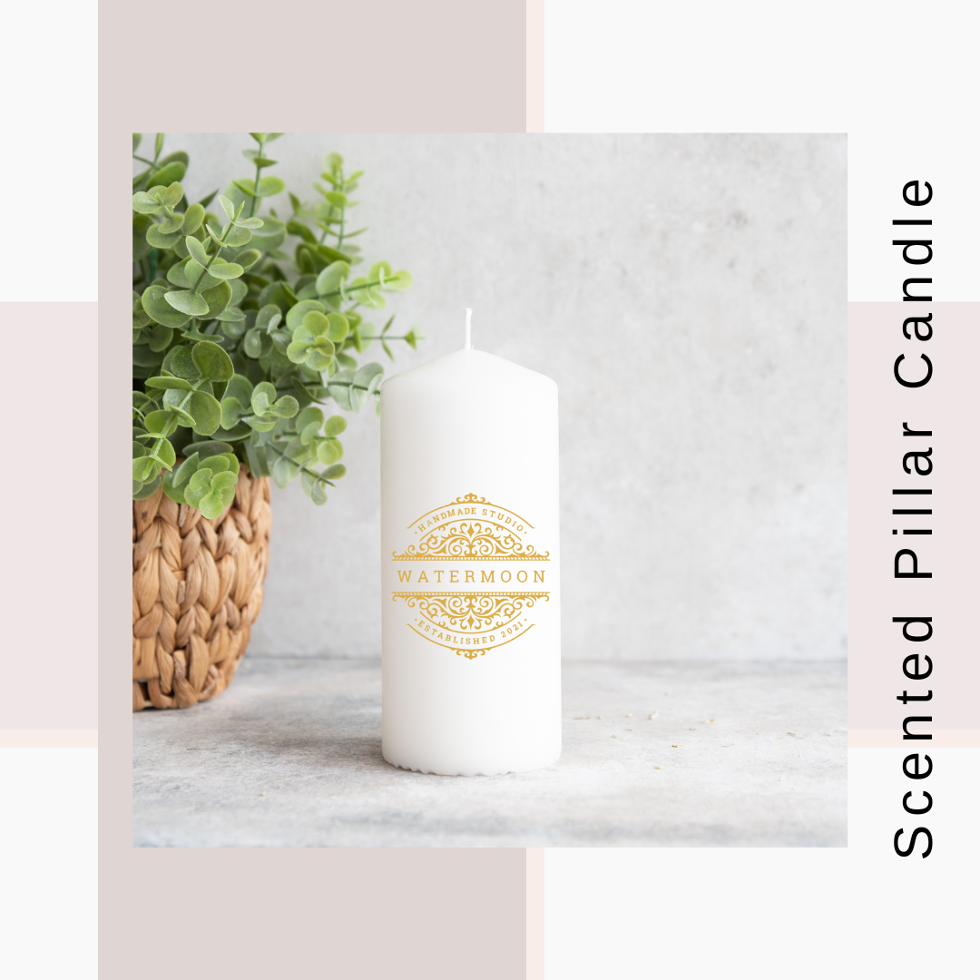 White Pillar Candles: