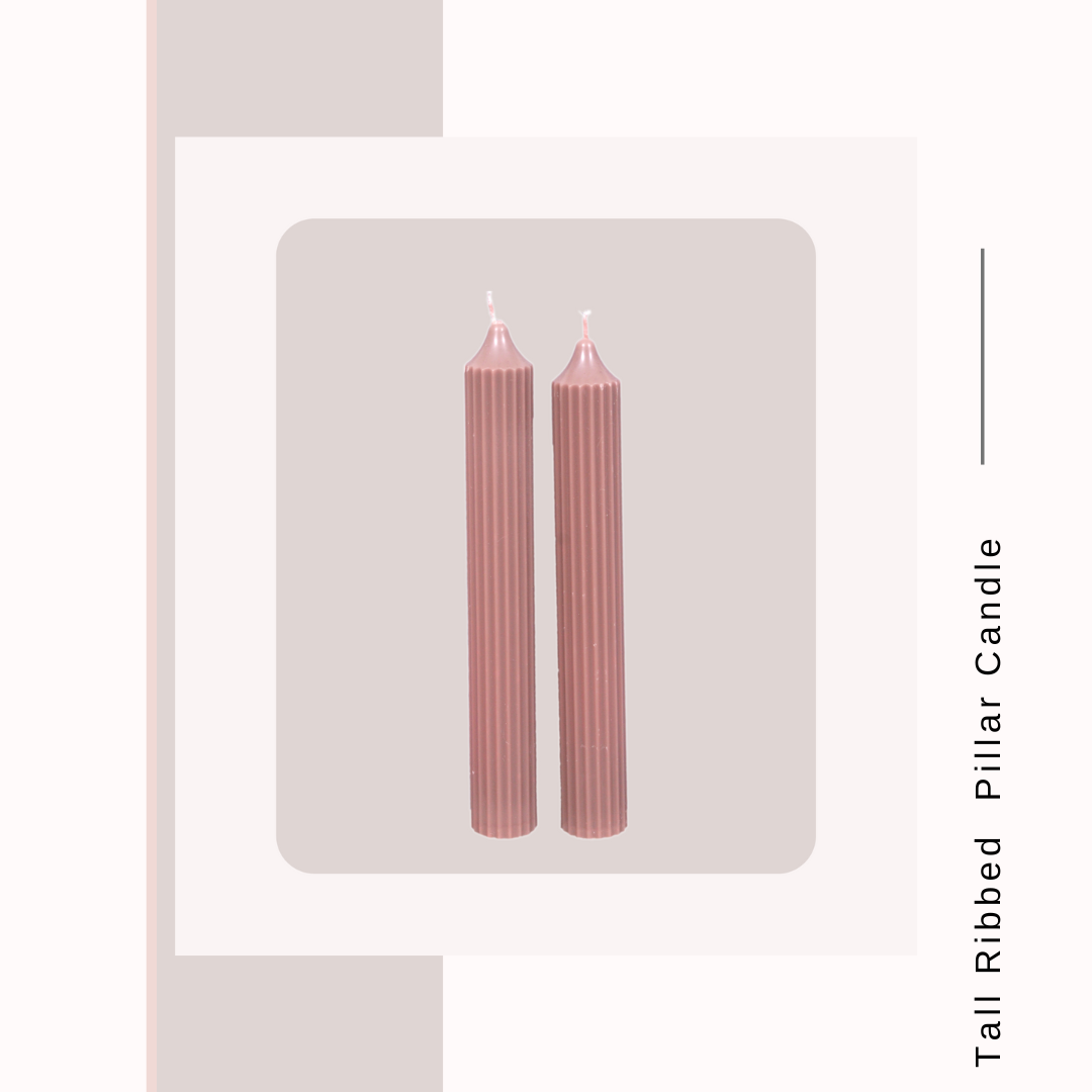 Tall Ribbed Taper Candle
