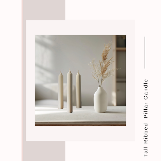 Tall Ribbed Taper Candle