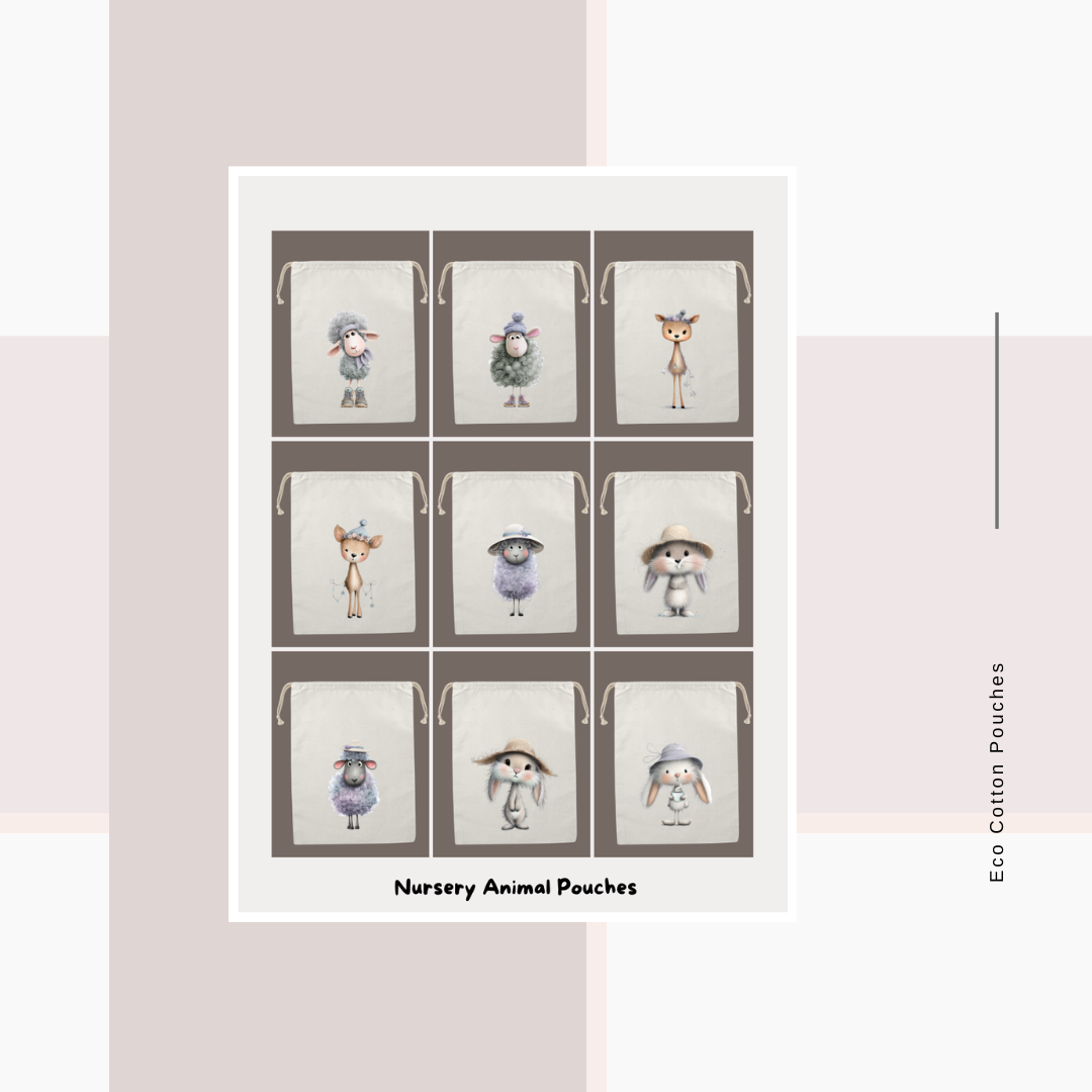 Cotton Cloth Nursery Animal Pouches