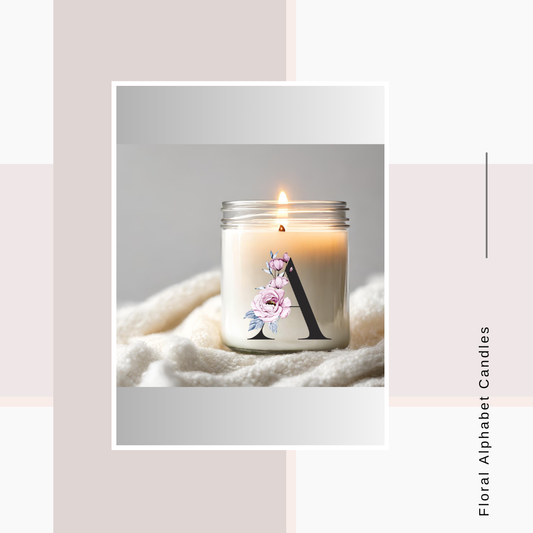 Floral Alphabet Glass Votive Candle Favours