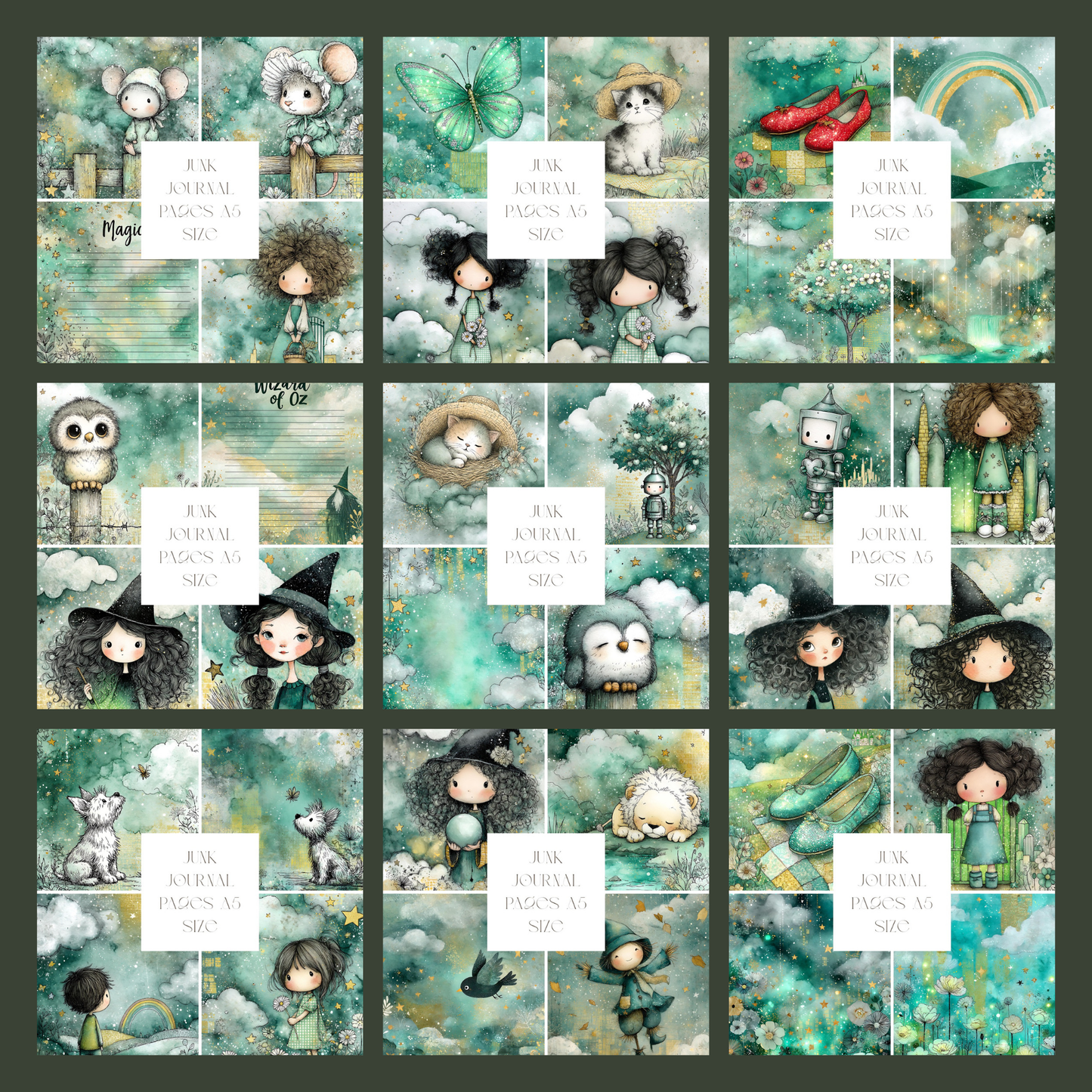 Illustrated Junk Journal Pages Wicca/Pagan/Goth