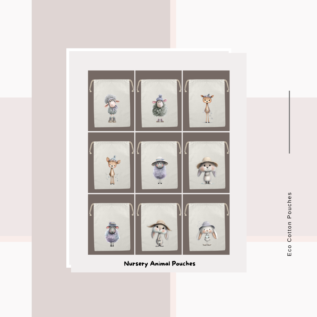 Cotton Cloth Nursery Animal Pouches